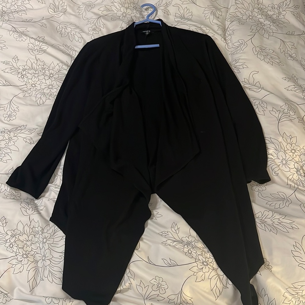 Black Drape front long dressy cardigan torrid size 2